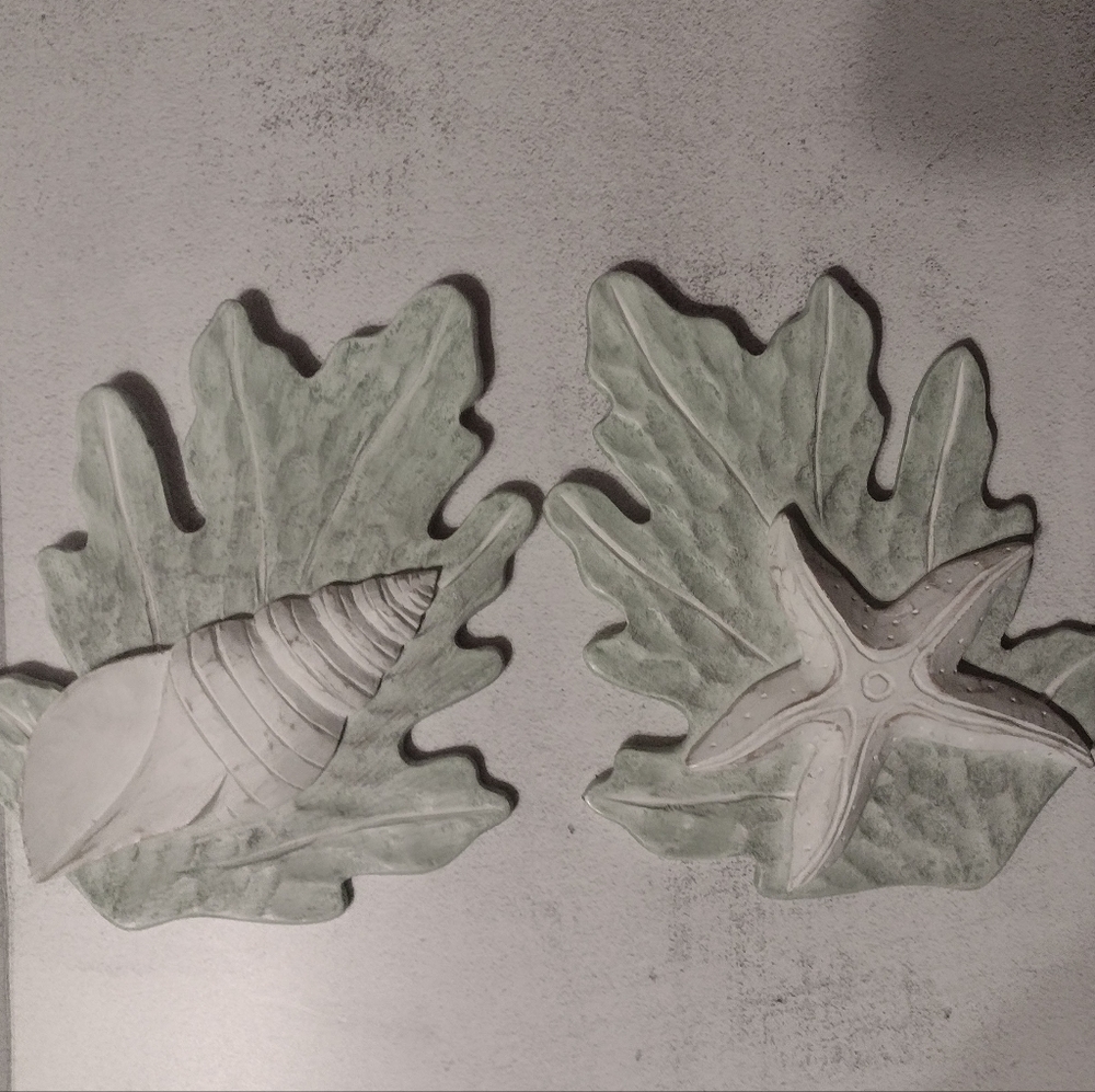 Hand-Carved Starfish and Turban Shell on Reef